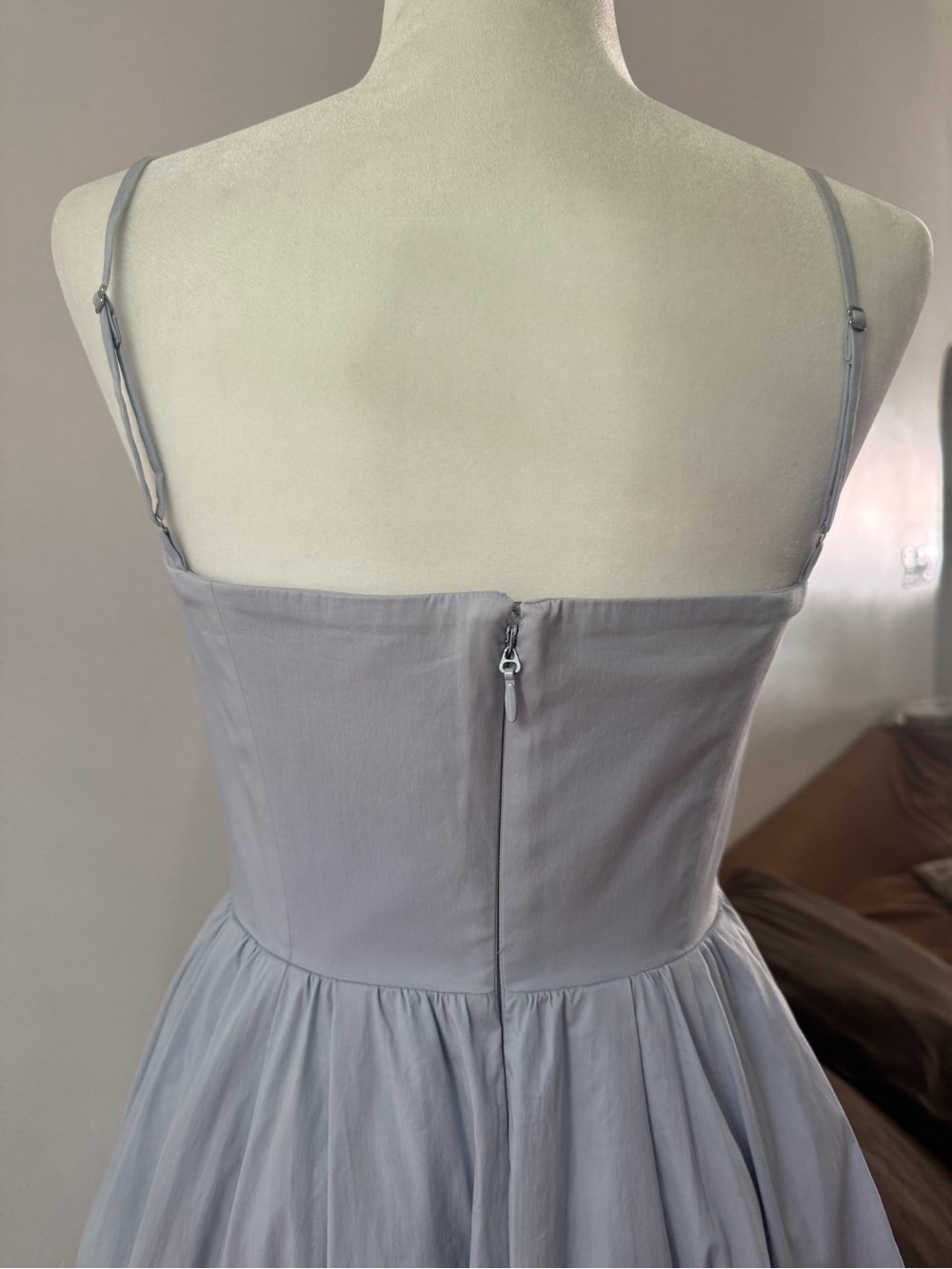 House of CB Light Blue Spaghetti Strap Fit-and-Flare Dress - Picture 11 of 13